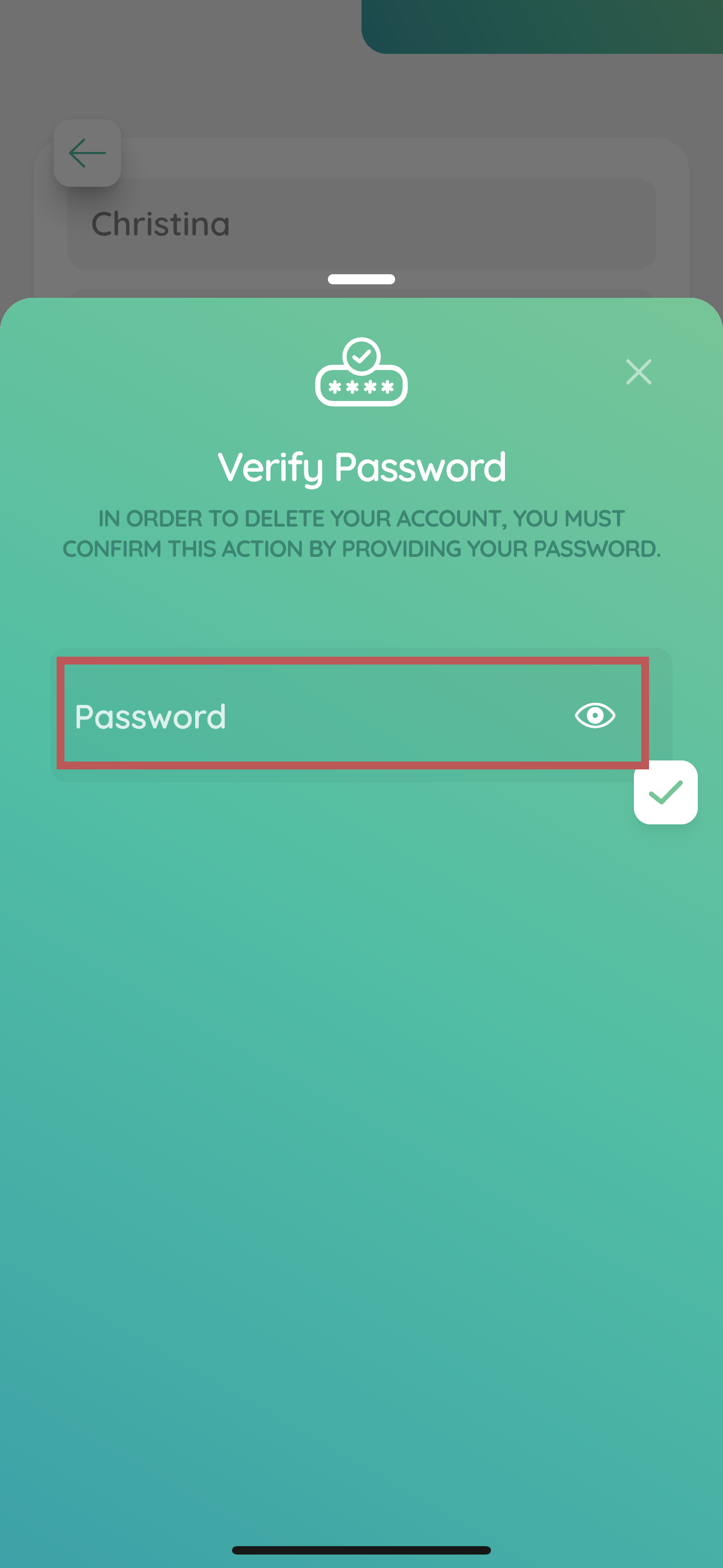 Step four: Enter you password